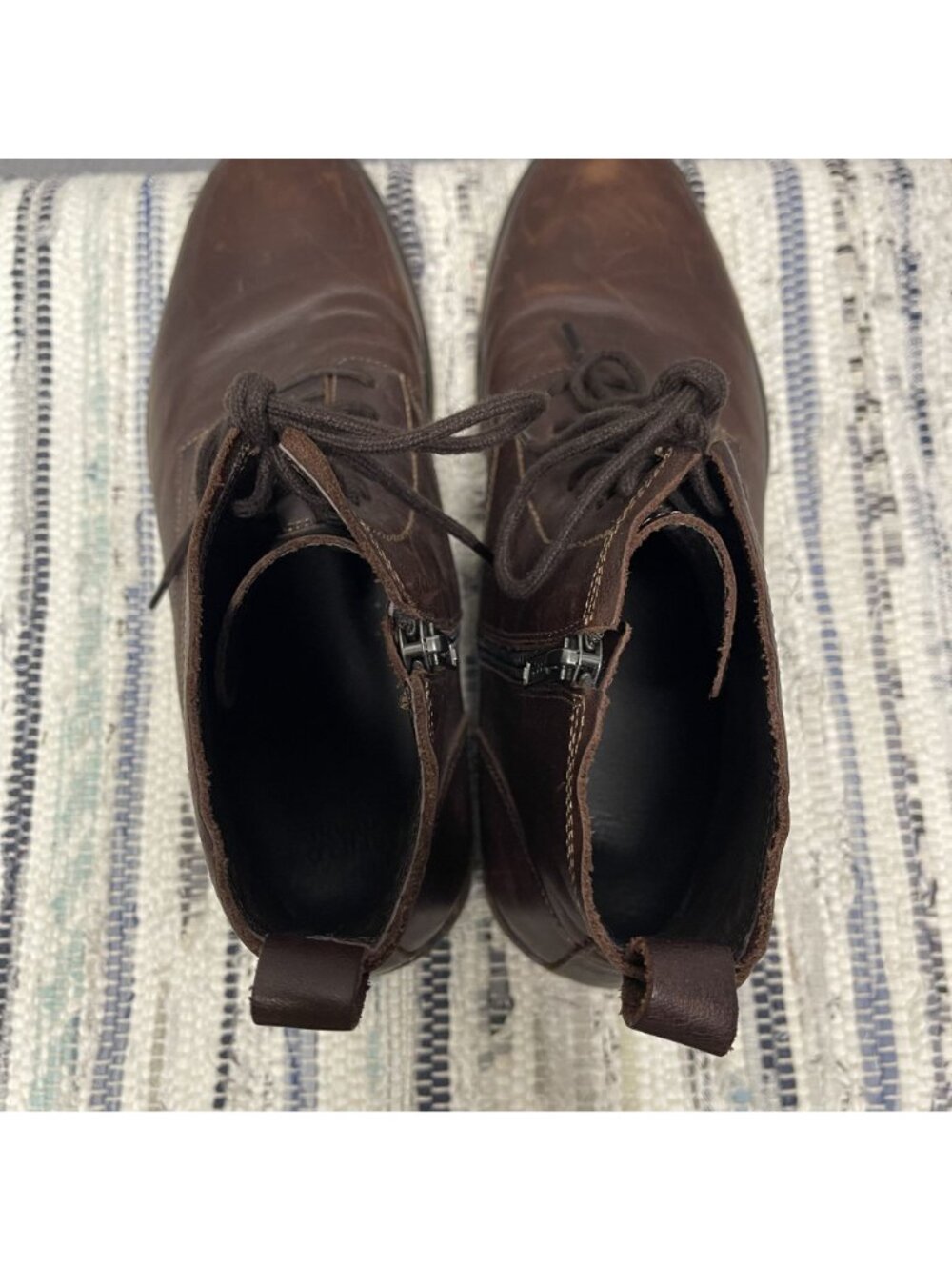 Warfield And Grand Stilwell Mens Brown Leather Boots 9.5 Side Zipper - Picture 8 of 10